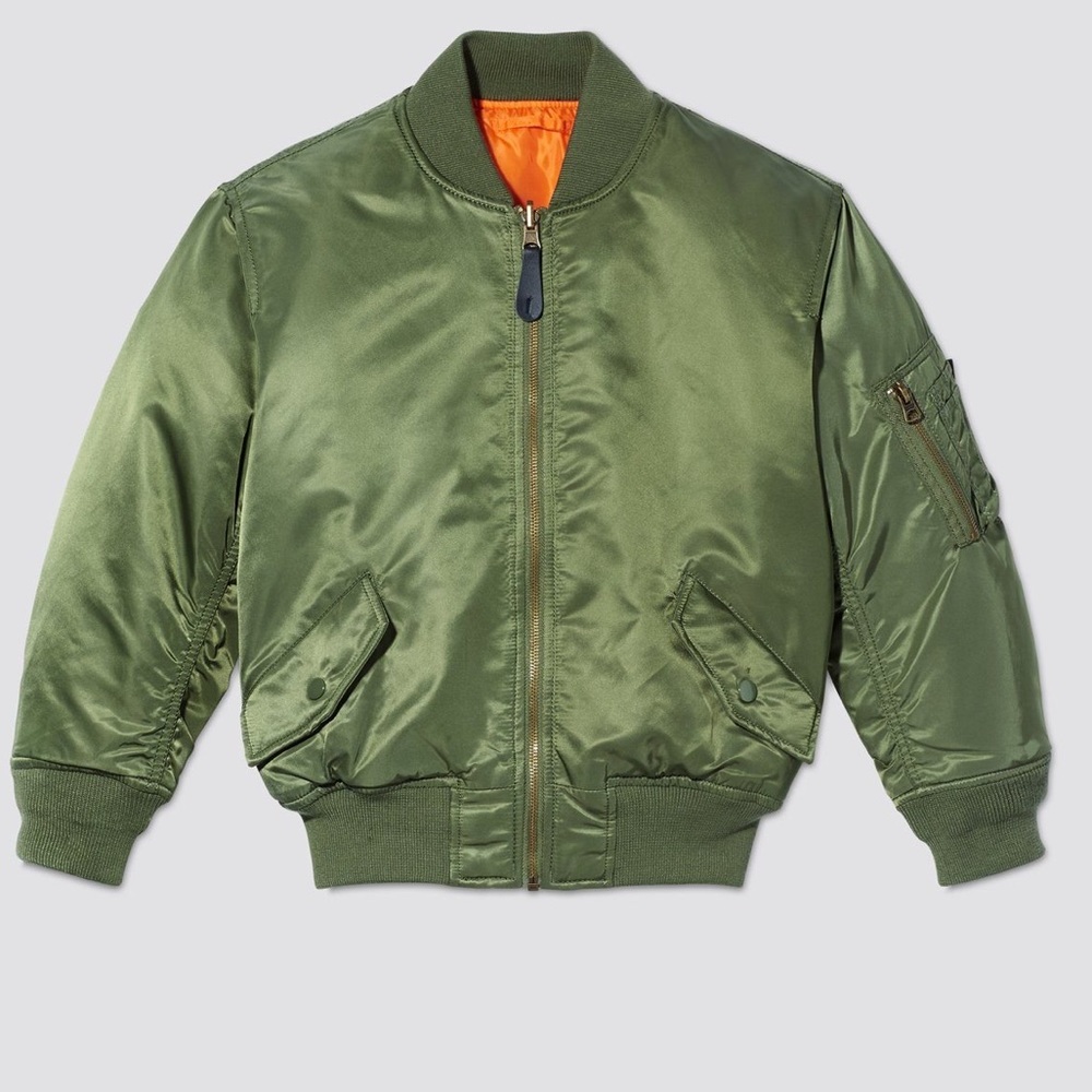 Alpha Industries MA-1 Slim Fit Flight Jacket Sage Green Reversible to Orange